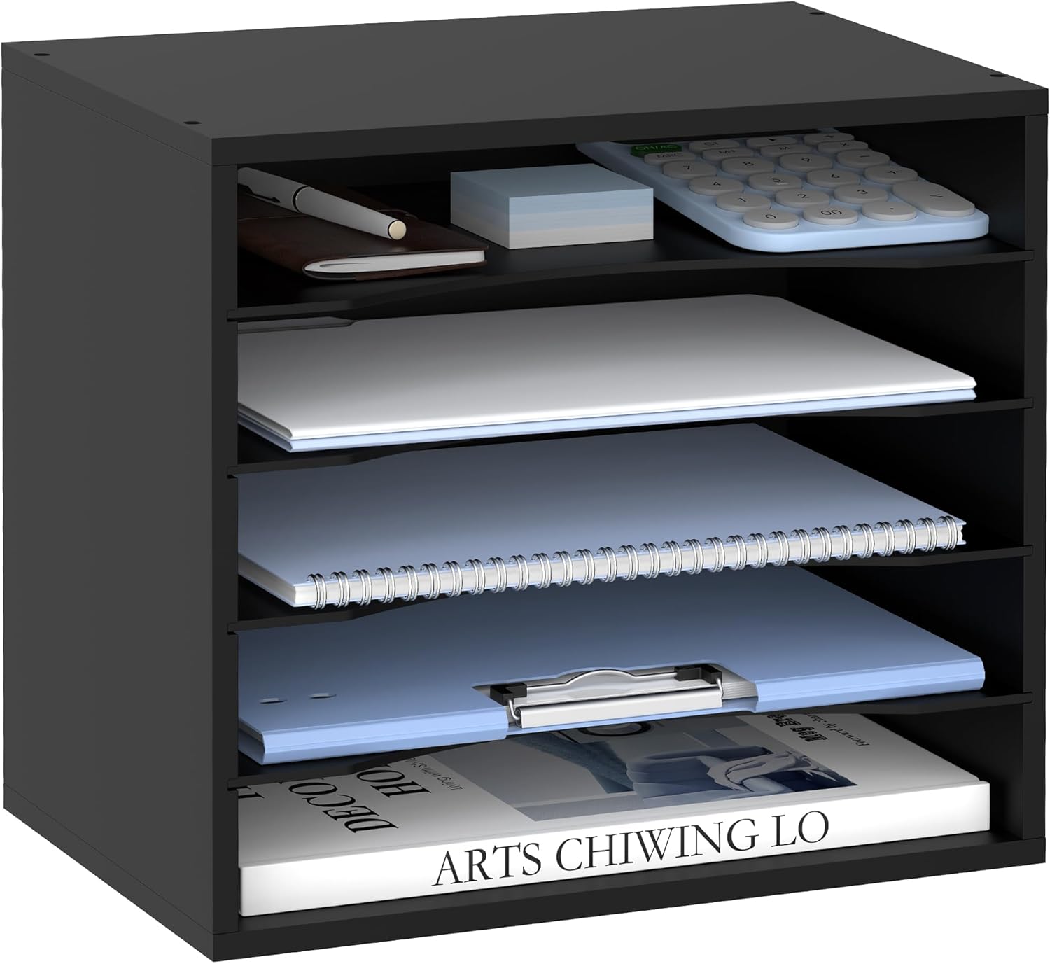 5 Tier Wood Desk Organizer for Effortless Organization