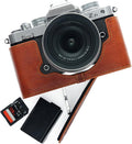 Genuine Real Leather Half Camera Case for Nikon Z fc - Rufous