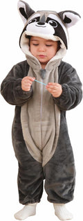 CuteOn Toddler Raccoon Onesie Costume - Warm Flannel Romper