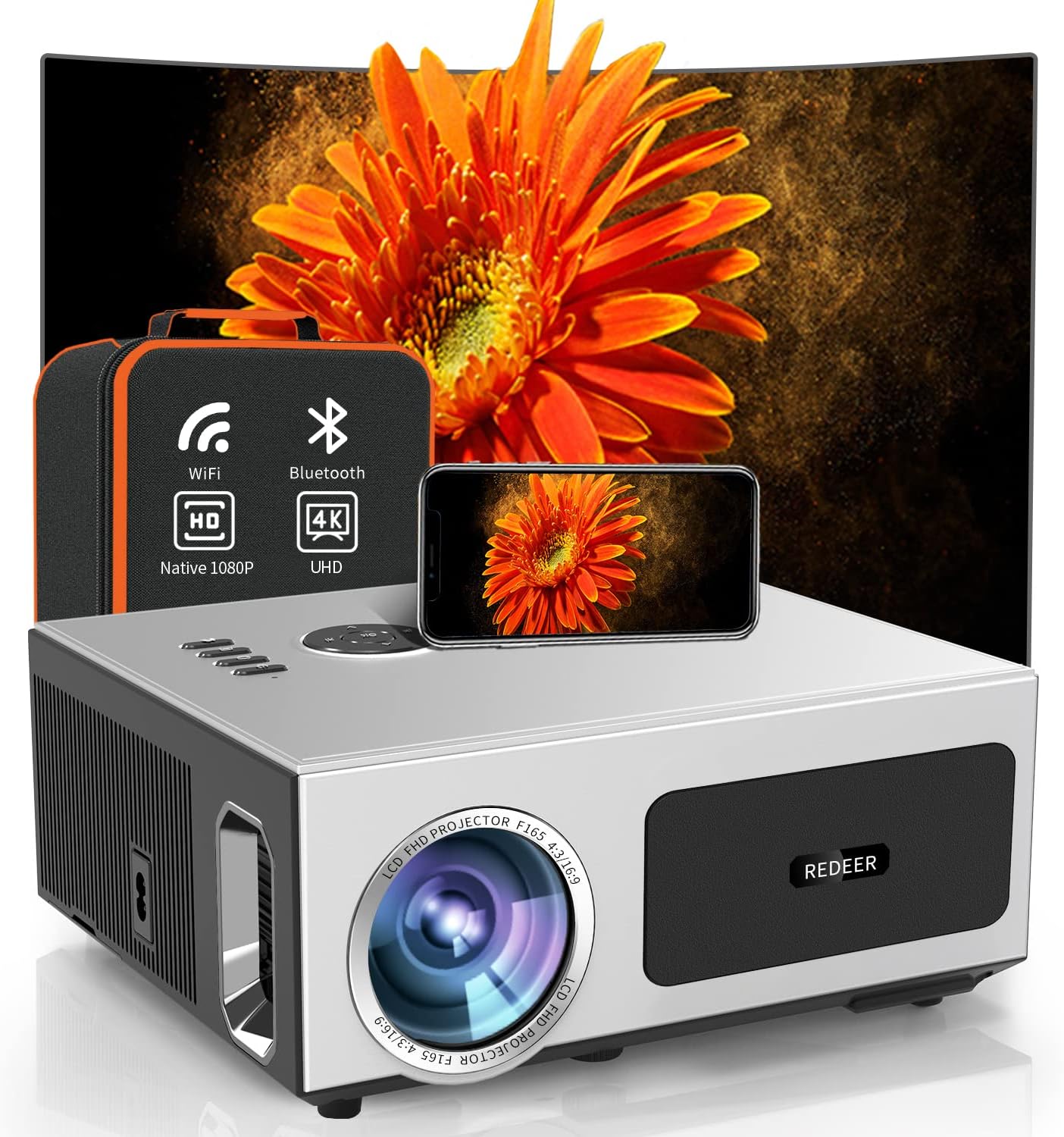 4K Auto Focus Outdoor Projector by REDEER