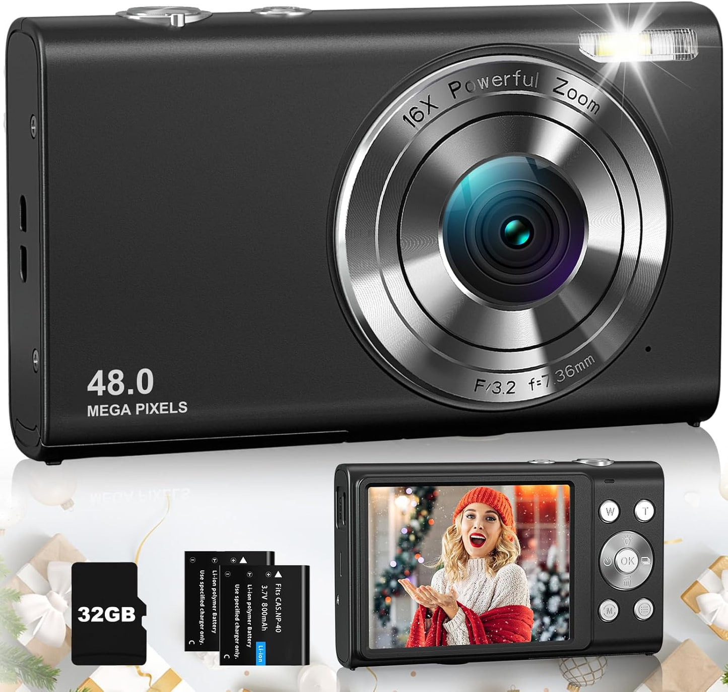 48MP 4K Vlogging Camera + Autofocus + Anti-Shake