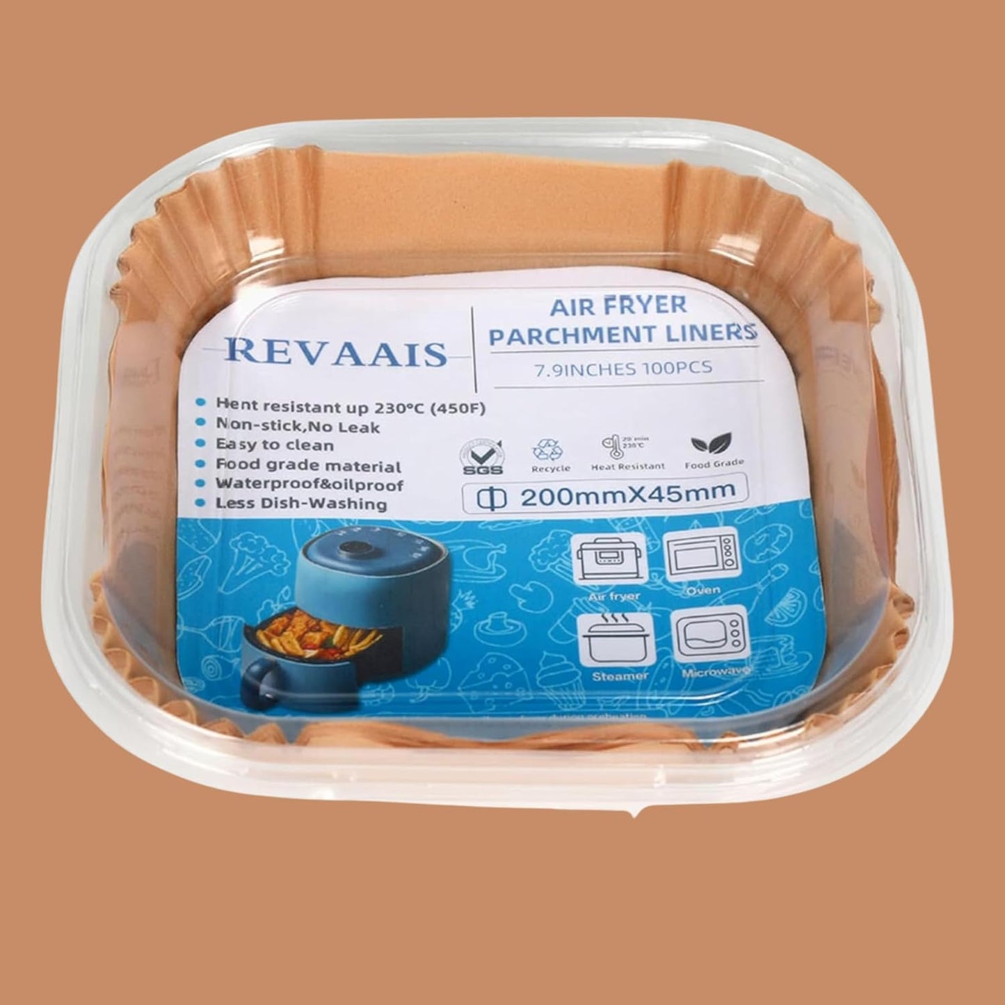 Non-Bleached Air Fryer Liners - 7.9 Inch