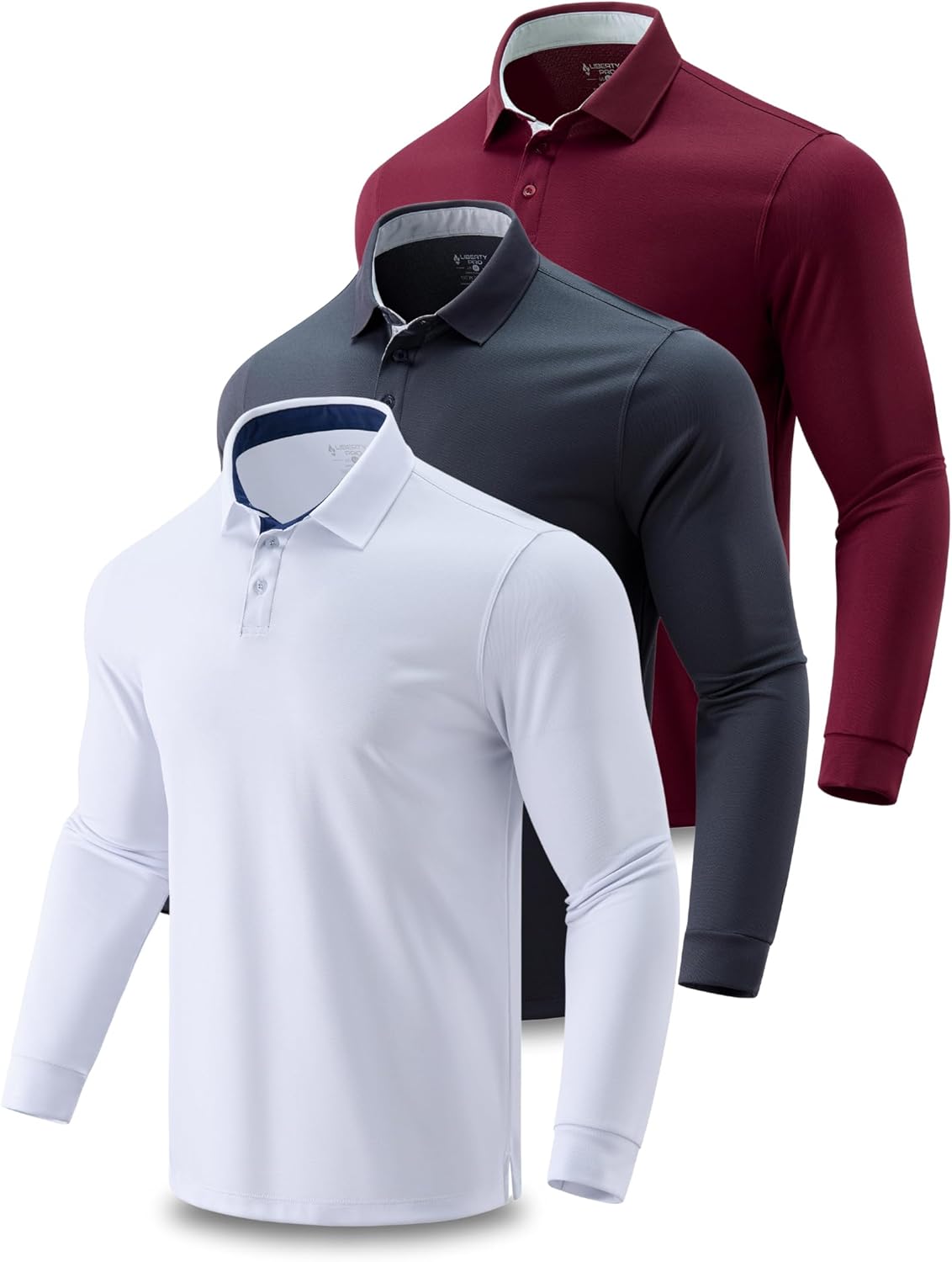 Dry Fit Long Sleeve Polo Shirts for Men - Athletic Performance