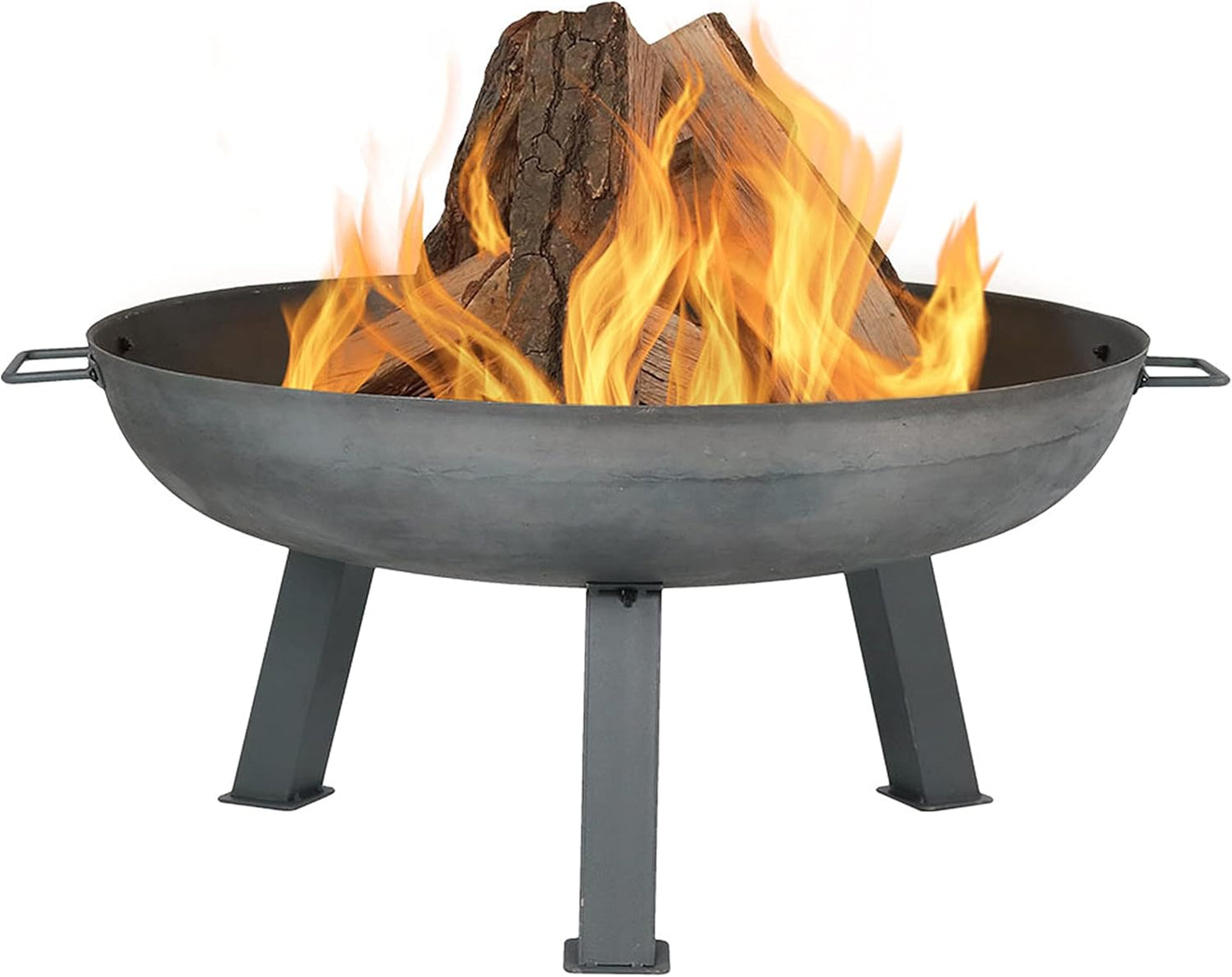 30-Inch Cast Iron Heavy-Duty Fire Pit for Outdoor Gatherings