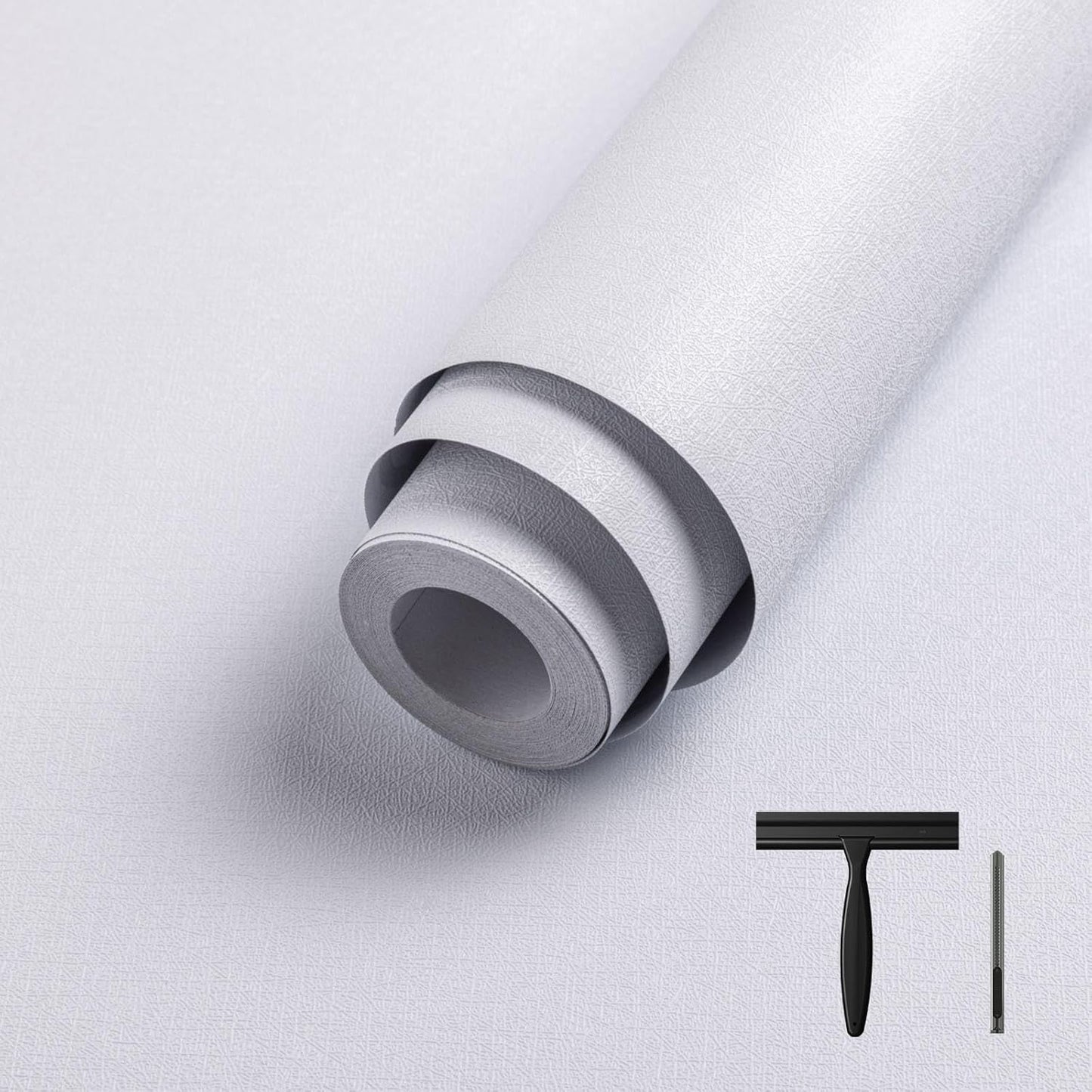 Abyssaly White Wallpaper Peel and Stick for Cabinets and Drawers