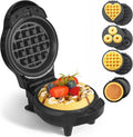 Mini Waffles Maker 4 in 1 with 8 Removable Plates - Compact Breakfast