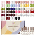 Gel Nail Polish Kit 42 Pcs - 39 Colors with Glossy & Matte Top Coat