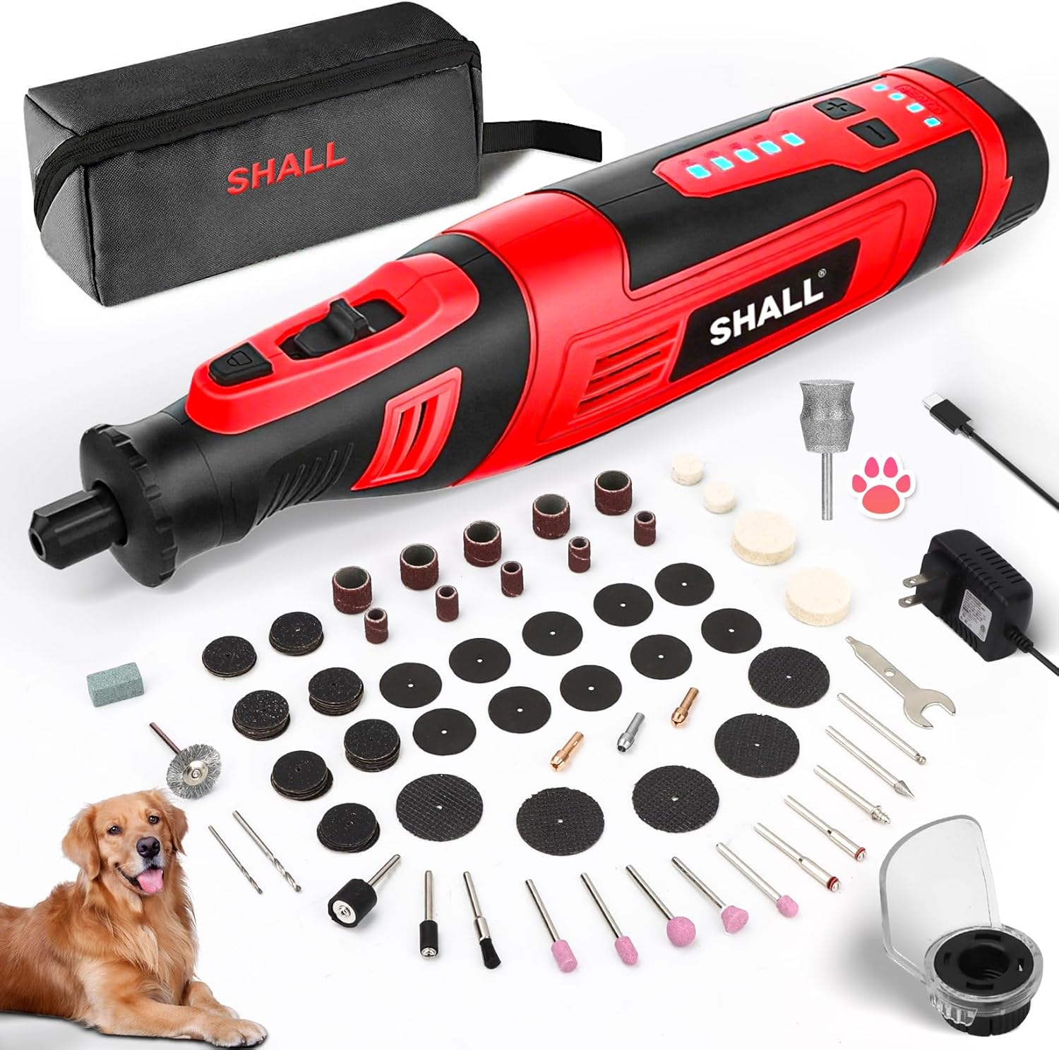 SHALL 8V Cordless Rotary Tool Kit for Pet Grooming