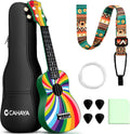 CAHAYA Soprano Ukulele 21in Beginner Kit - Durable Cartoon Design