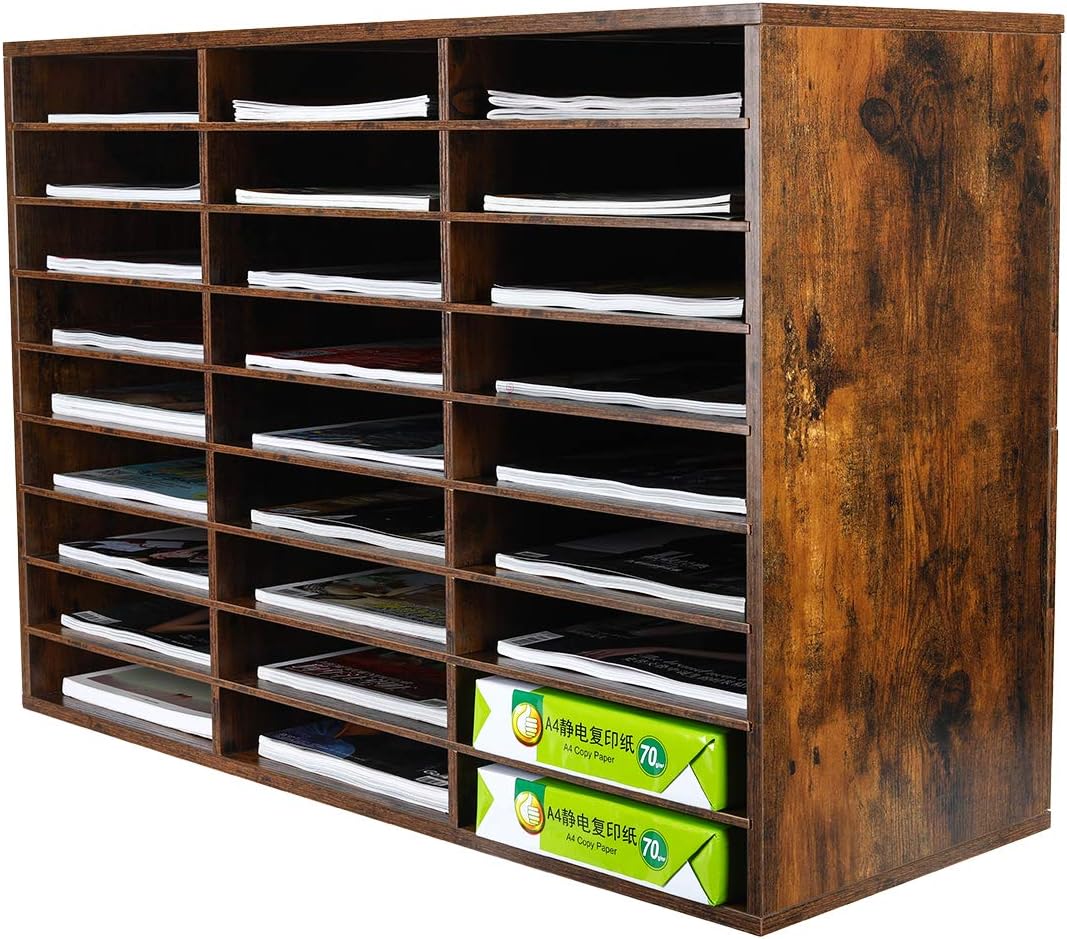 PAG Wood Literature Organizer: 27 Compartments for All Needs