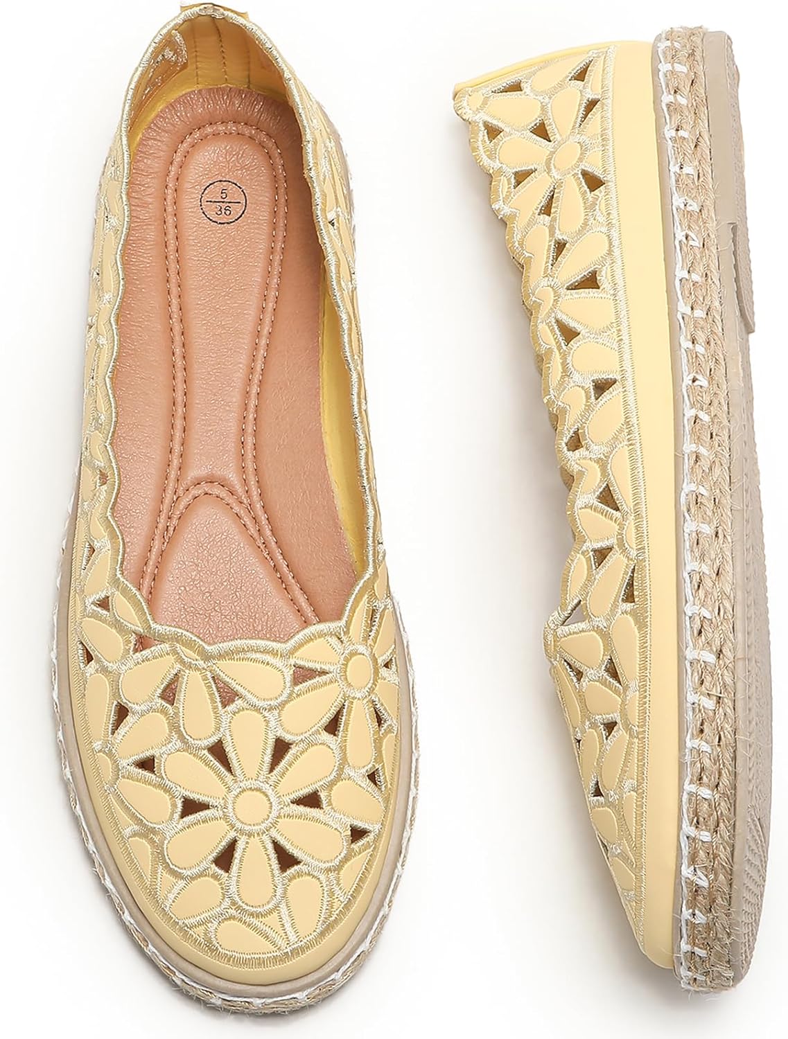 HEAWISH Womens Ballet Flat Daisy Round Toe Casual Slip On Shoes