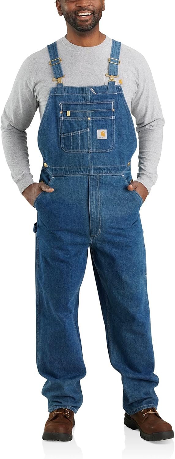 Carhartt Men's Loose Fit Denim Bib Overalls for Durability