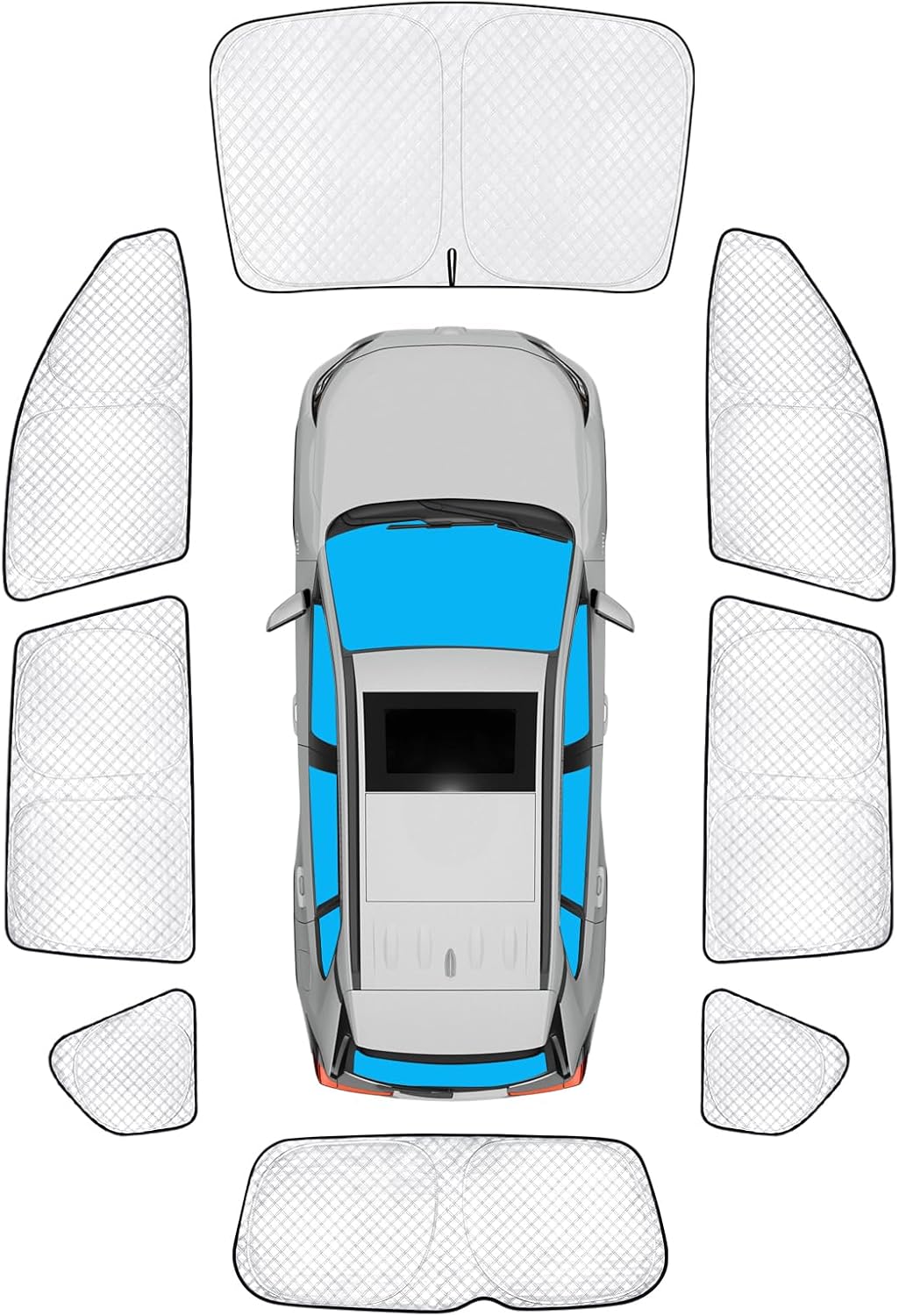 KMF 8pcs Full Window Sun Shade for Toyota RAV4 2006-2012
