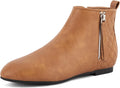 Women's Ankle Zip Chelsea Boots Flat Low Heel - Narrow Fit