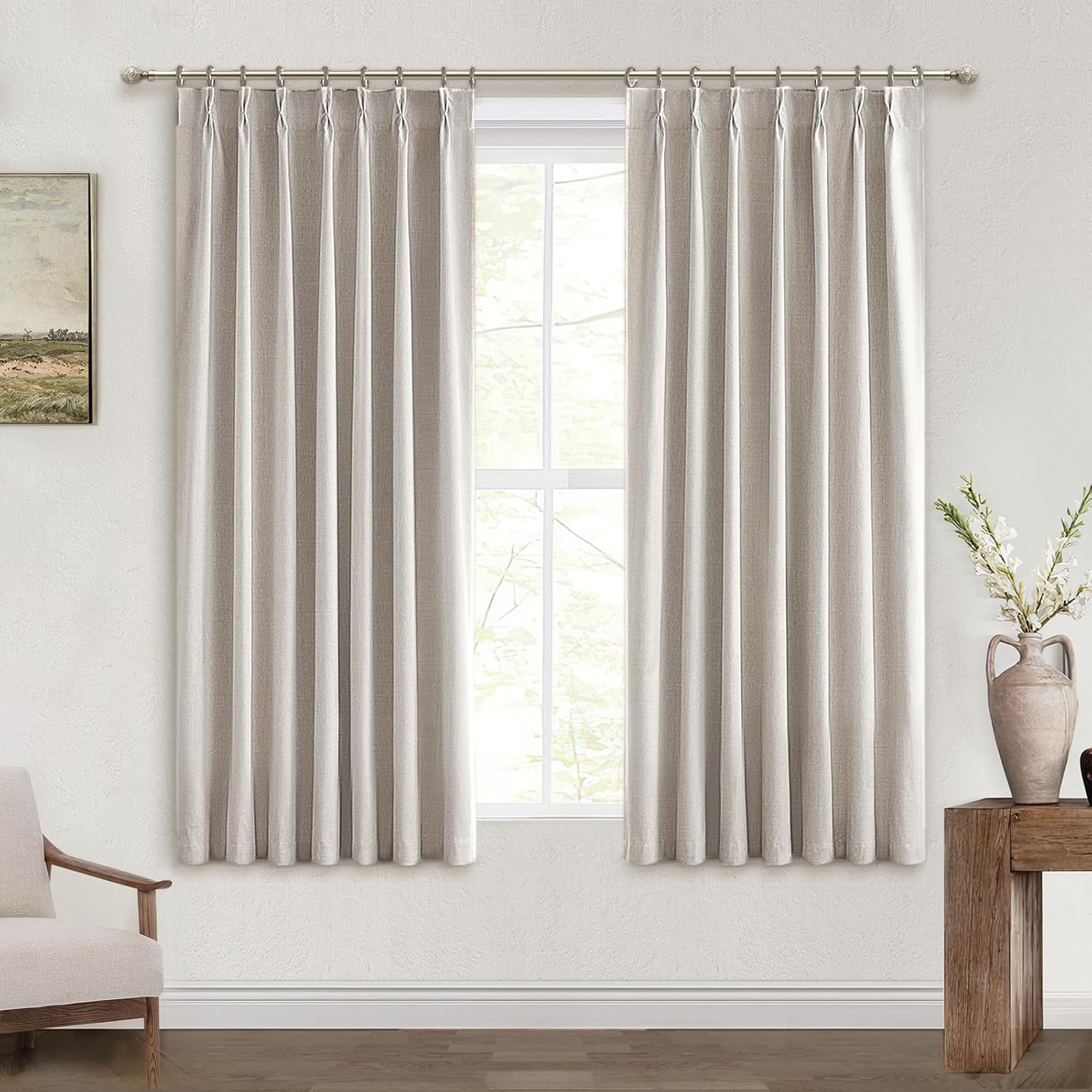 Bedroom Blackout Curtains 63 Inches Long for Total Darkness