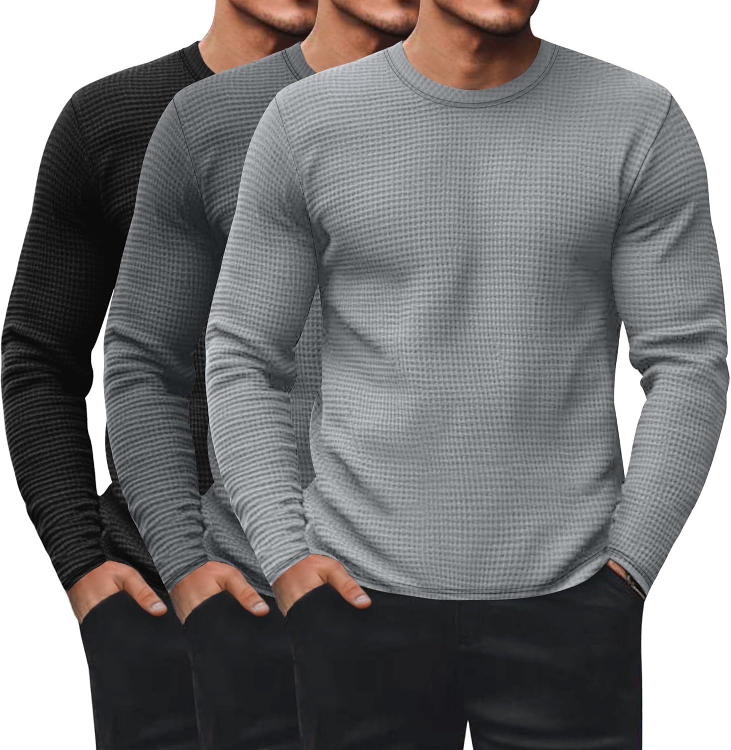 Men's Waffle Long Sleeve Shirts for Comfort and Style