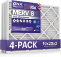 BNX TruFilter 16x20x2 Air Filter MERV 8 for Dust & Pet Defense
