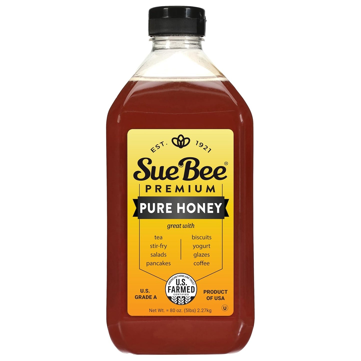 Sue Bee Pure Premium Honey - Strained, All Natural, 80 oz