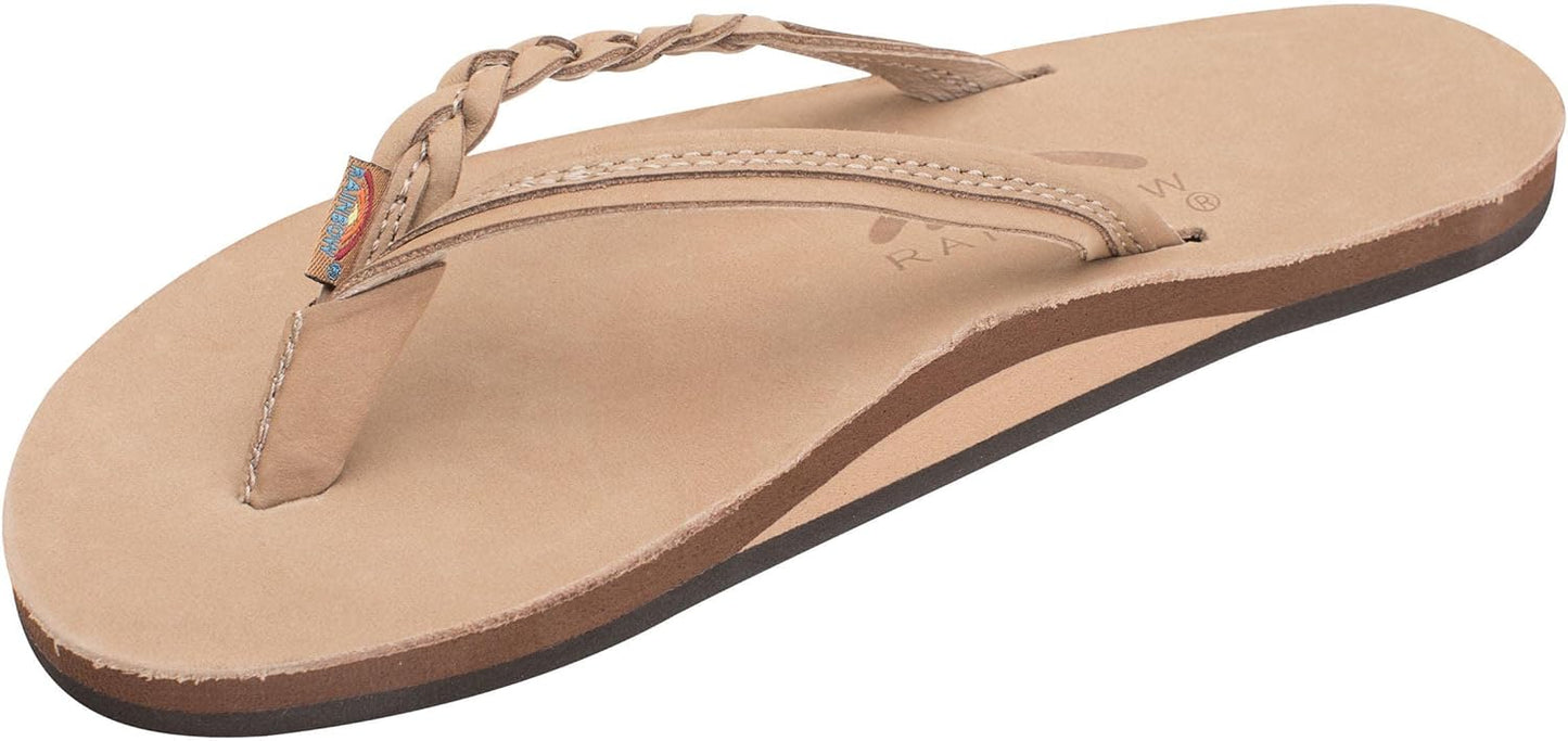Rainbow Sandals Womens Flirty Braidy Premier Leather Flip Flops