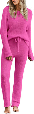 Women's Fleece Knit Pajama Set - Soft Two-Piece Loungewear
