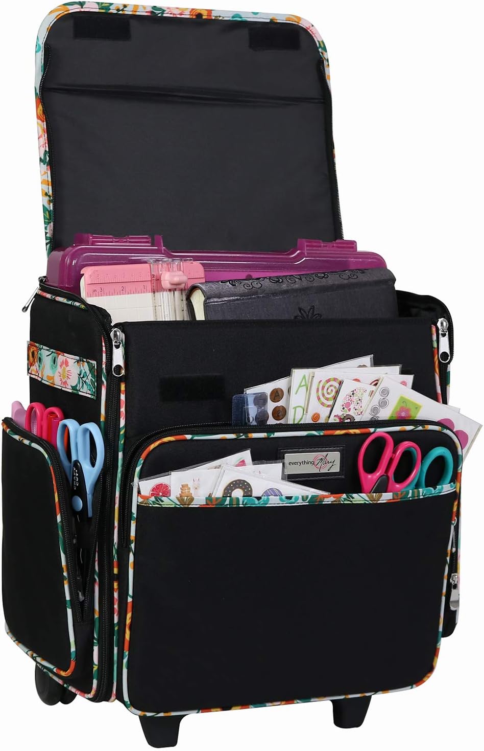 Everything Mary Rolling Scrapbook Tote for Crafting on the Go