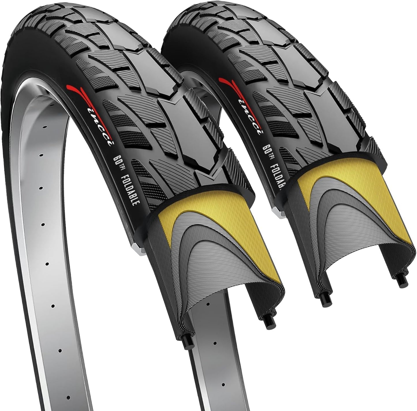 Fincci 700x40c Bike Tires with Antipuncture Protection for All Bikes