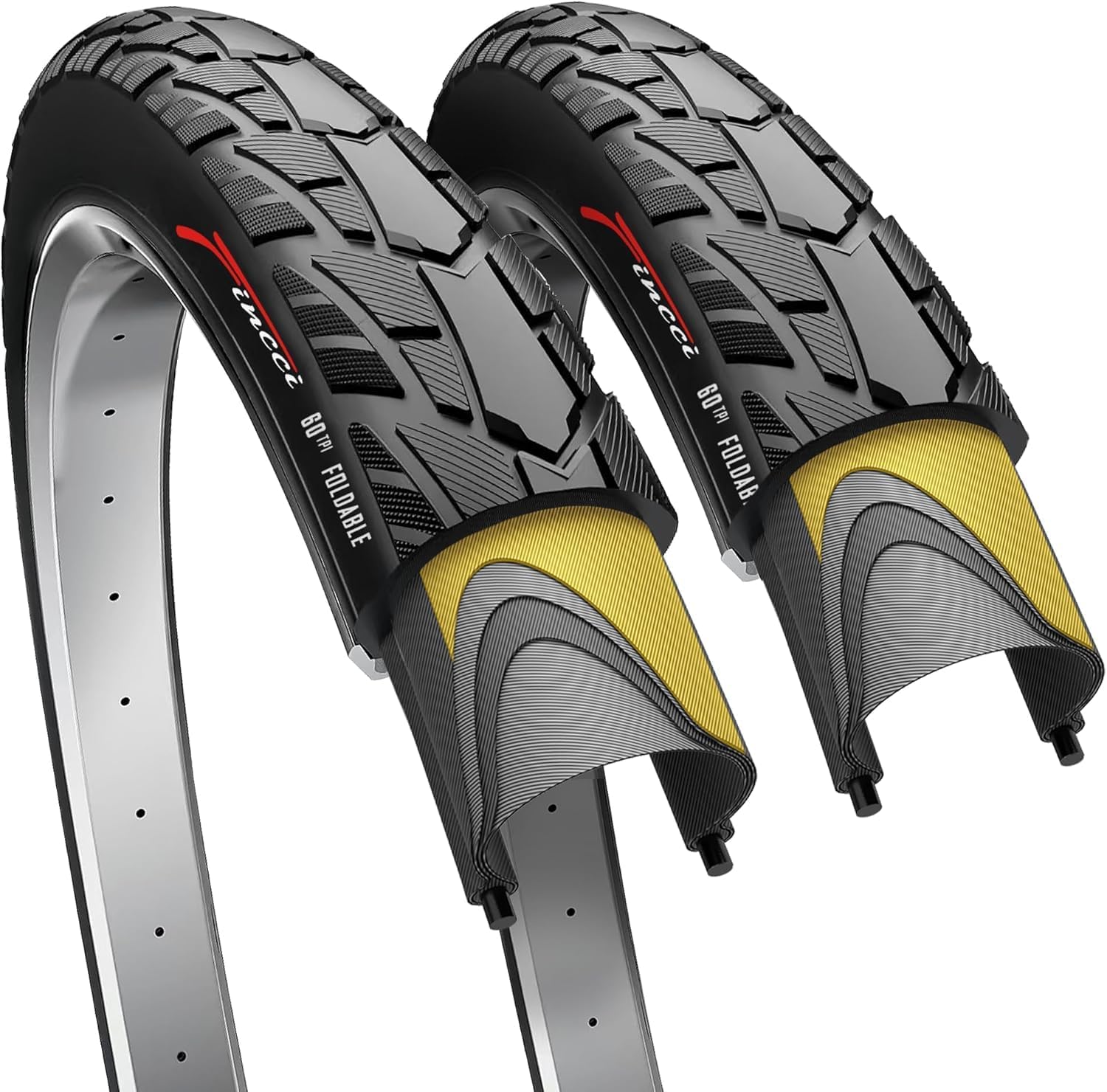 Fincci 700x40c Bike Tires with Antipuncture Protection for All Bikes