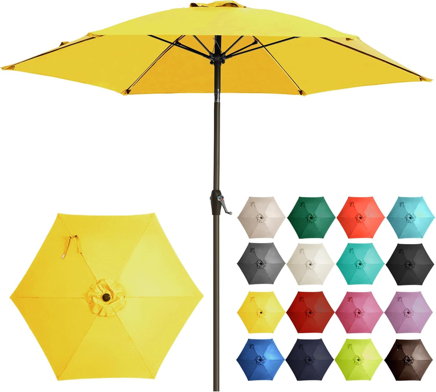 7.5FT Large Outdoor Patio Umbrella - UV Resistant & Durable