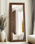 Full Length Mirror 65in x 22in with Stand - Solid Wood Floor Mirror