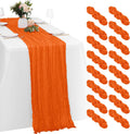 16 Pack Orange Cheesecloth Table Runners 20x120 in - Rustic Sheer
