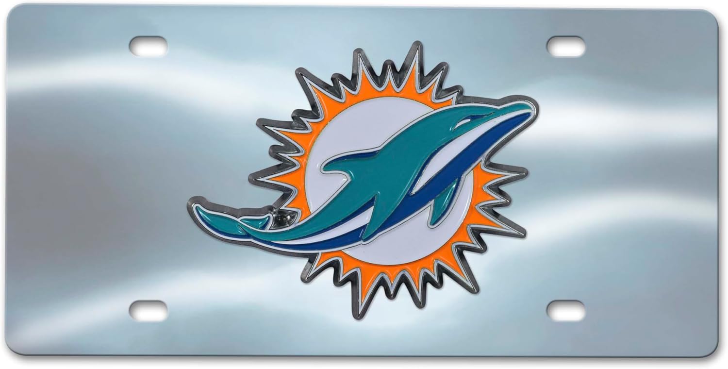 NFL Miami Dolphins Diecast License Plate Frame for Fans