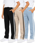 Boys Tech Fleece Open Bottom Sweatpants 3 Pack - Warm, Comfortable Fit