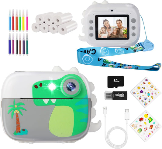 Instant Print Kids Camera - HD Video, 7 Rolls Paper - Perfect Gift!