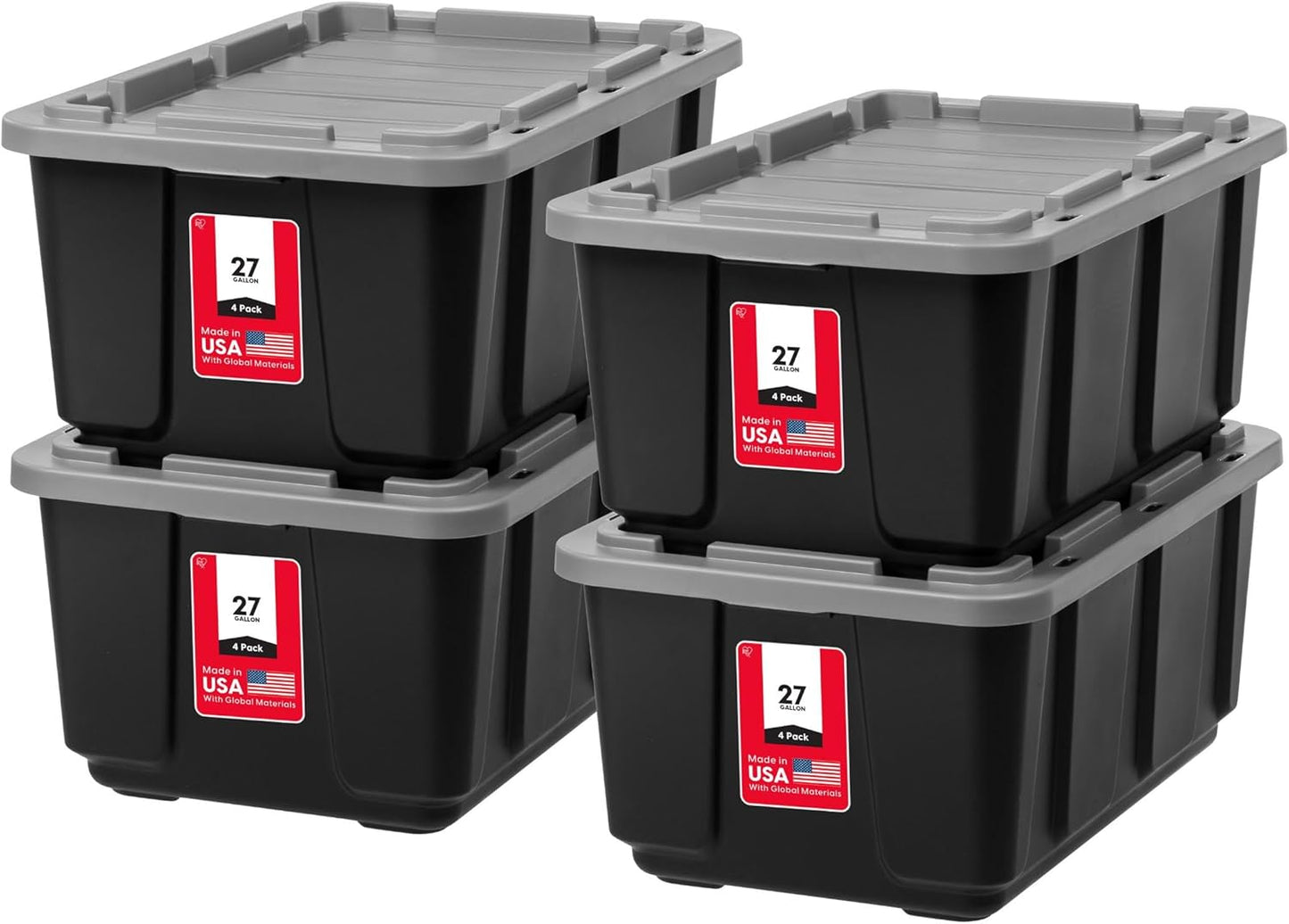 IRIS USA 27 Gallon Heavy Duty Truck Bed Toolbox Storage Bins