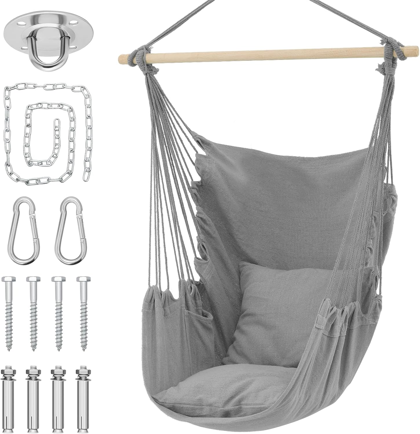 Boho Macrame Hammock Chair - Max 350 lbs Capacity