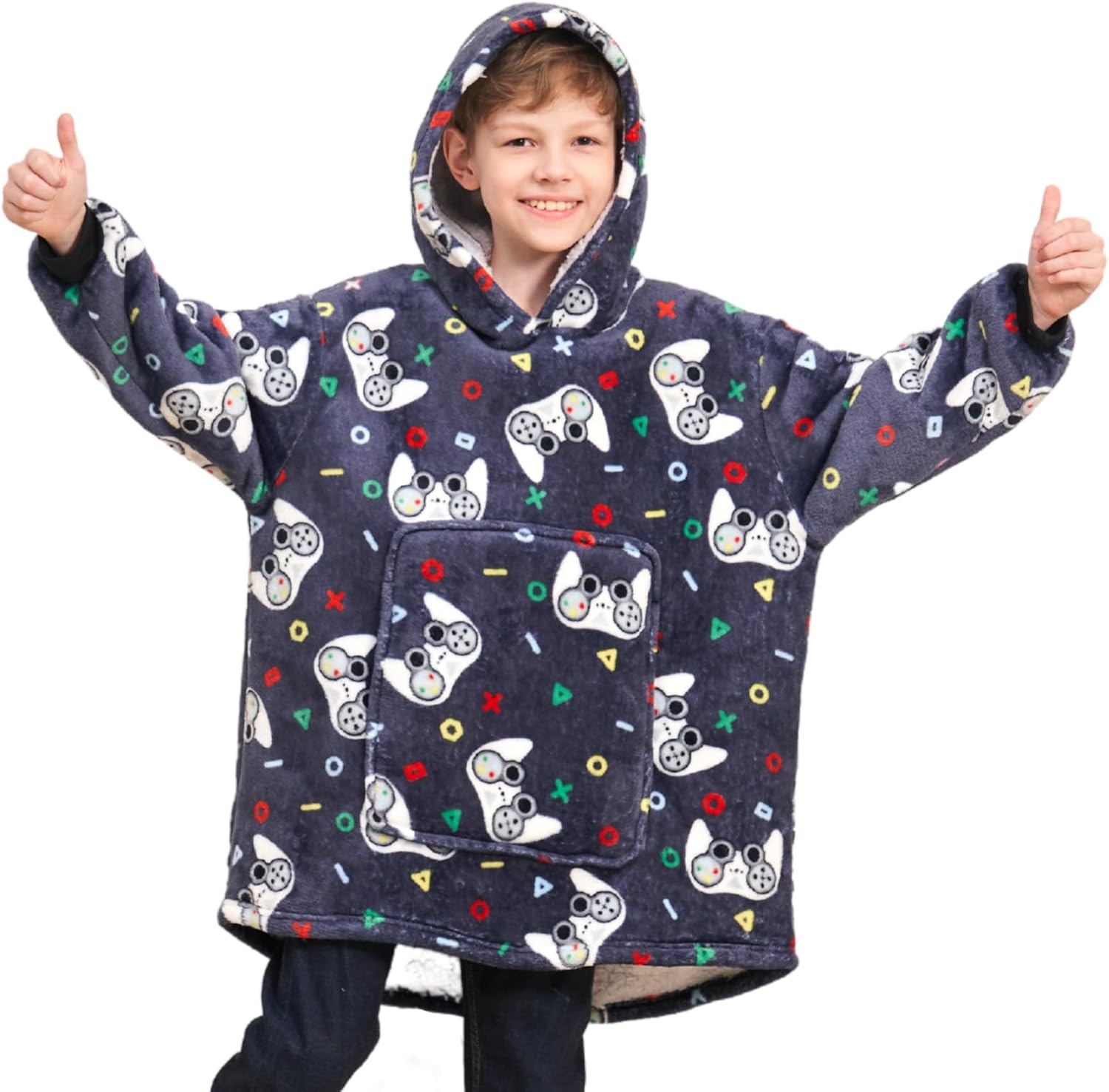 Game Controller Wearable Blanket Hoodie for Boys - Cozy Comfort