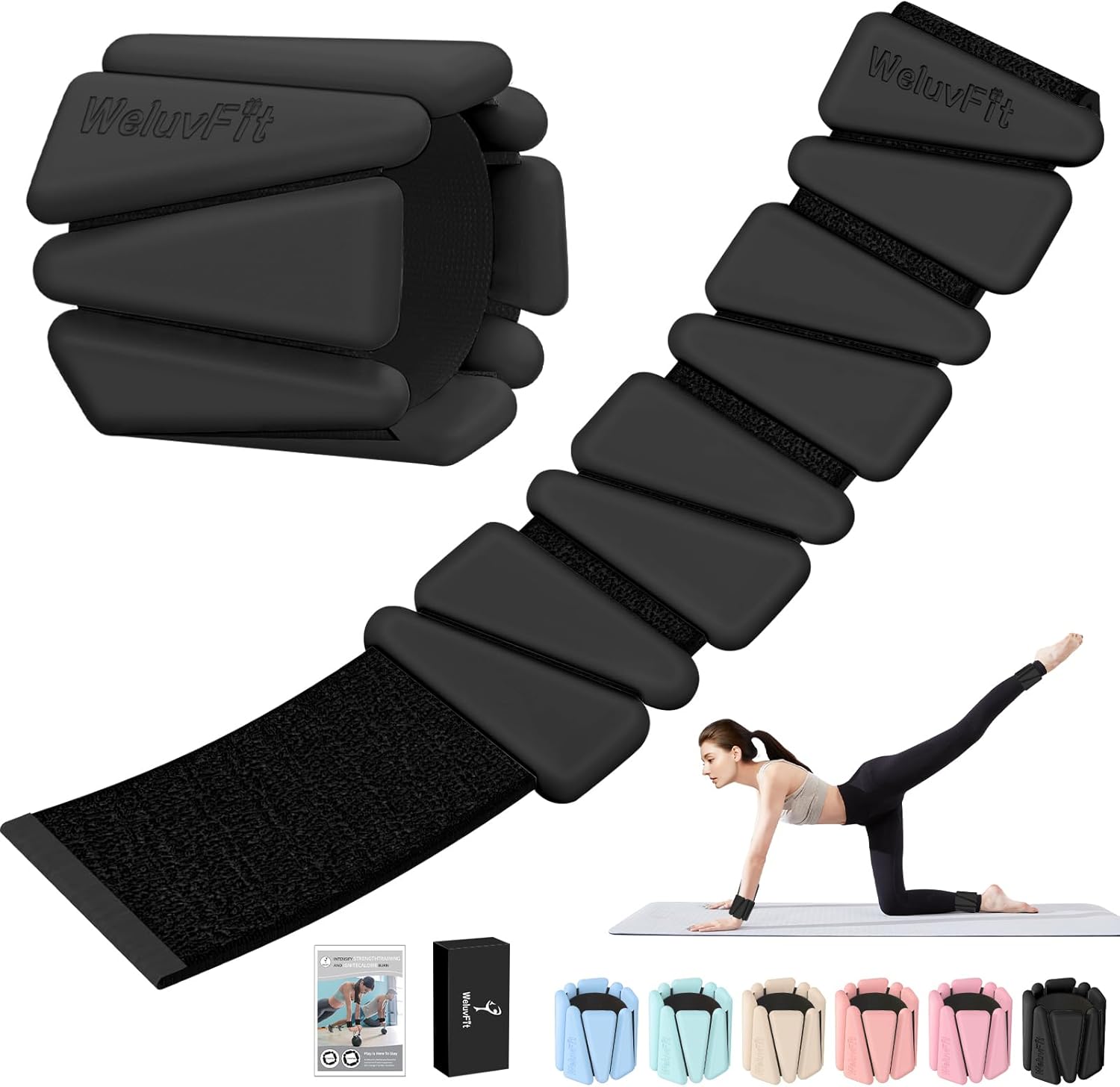 Adjustable Wearable Pilates Wrist & Ankle Weights for Workouts