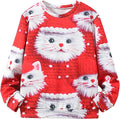 BOVOSHA 3D Cat Christmas Sweatshirt - Funny Kids Design!