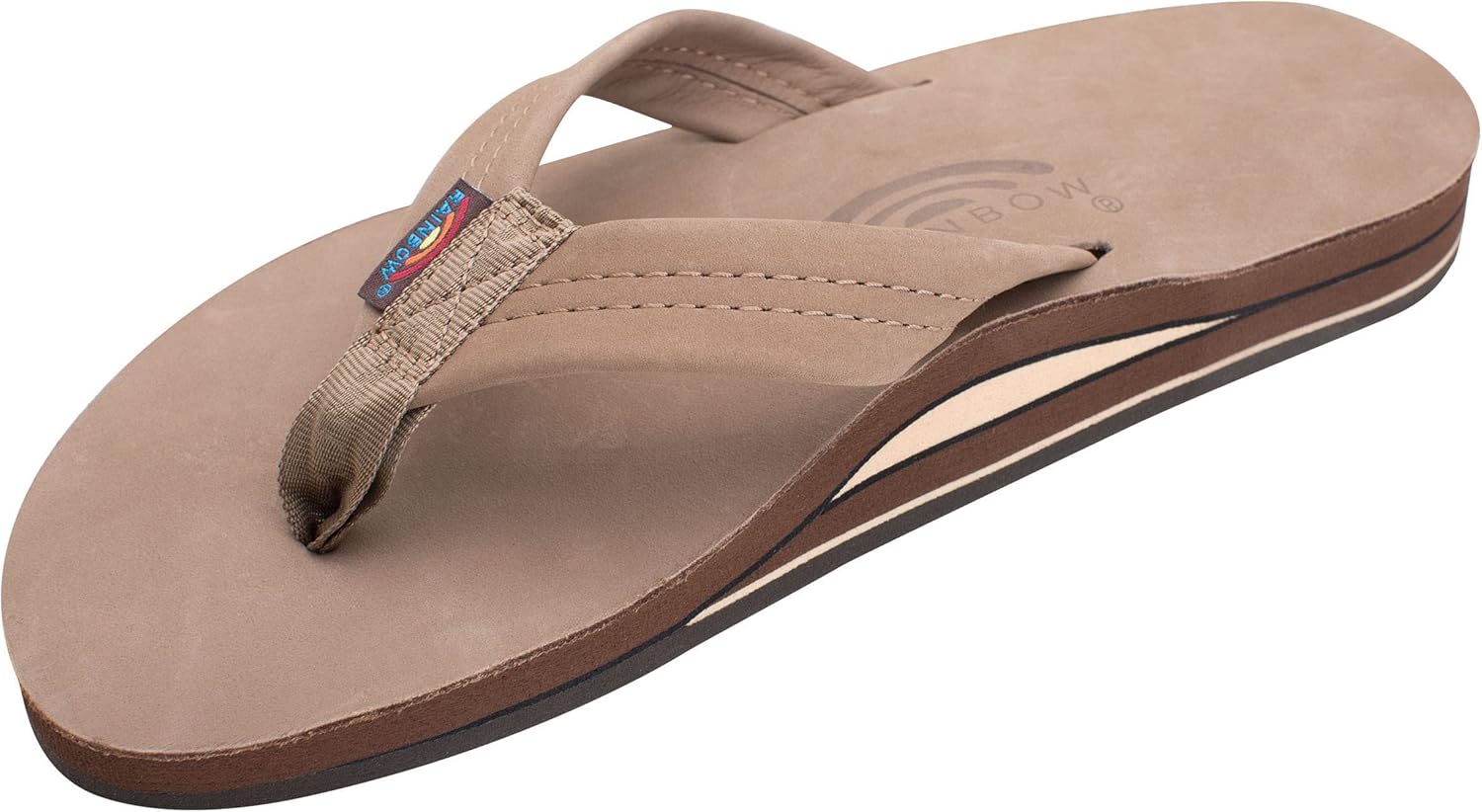 Rainbow Sandals Men's Double Layer Leather with Arch Support
