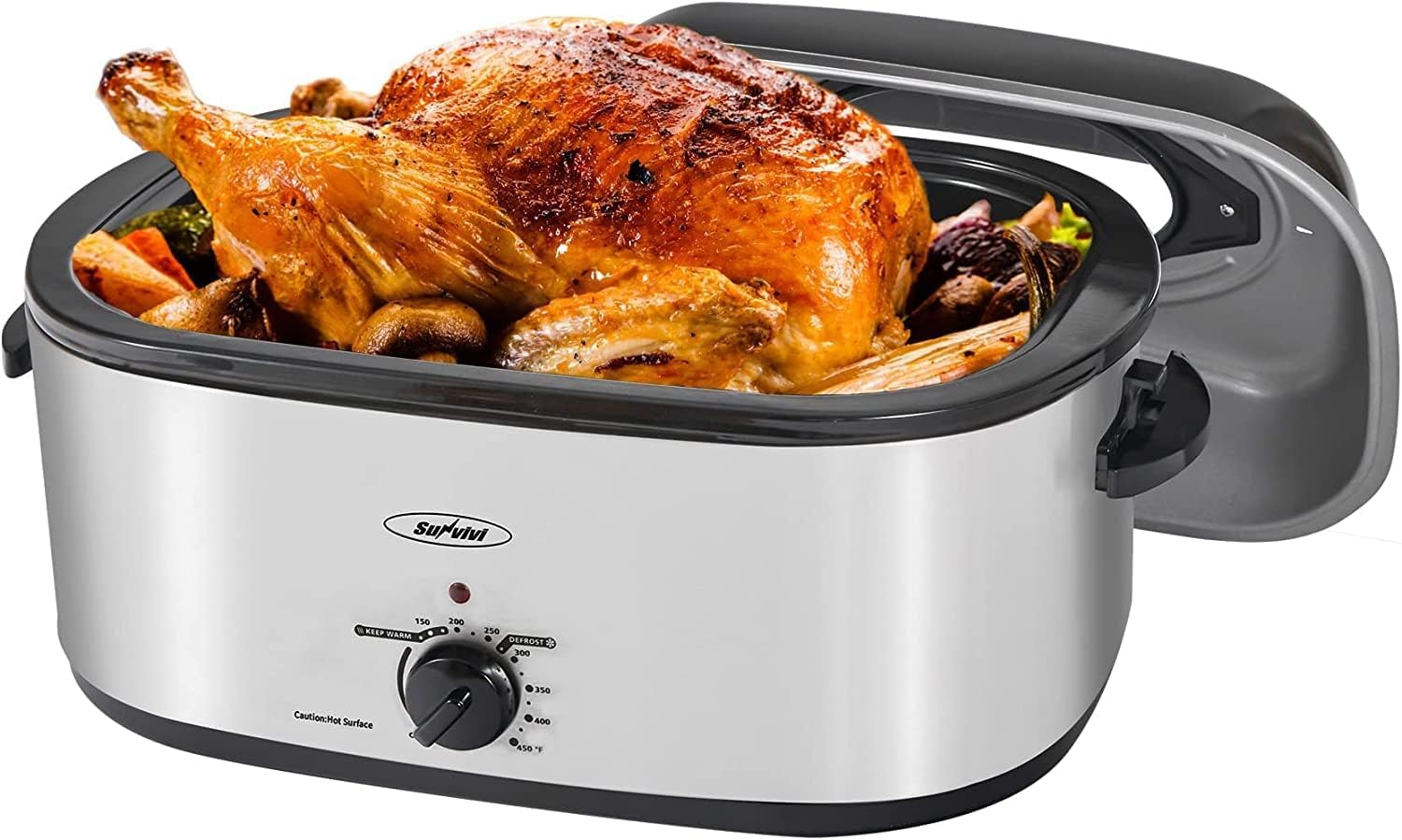 Sunvivi Electric Roaster Oven with Viewing Lid for Versatile Cooking