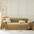 Wear-Resistant Chenille Yellow Sofa Cover 71x150in - Pet-Proof