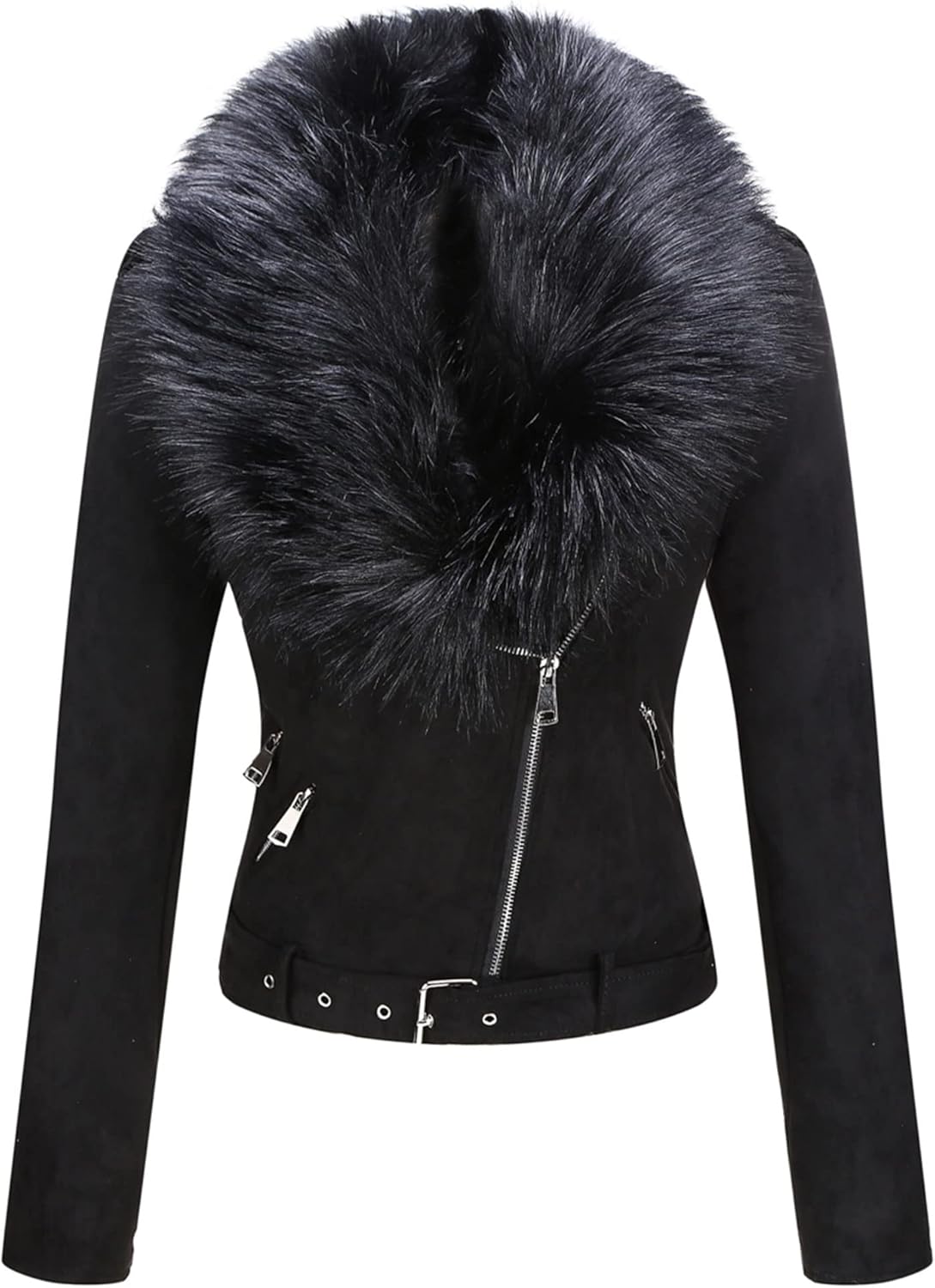Stylish Women Faux Leather Suede Jacket for Winter Wear