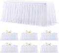 6 Pack White Table Cloth for 6 Foot Rectangle Tables - Elegant Tulle