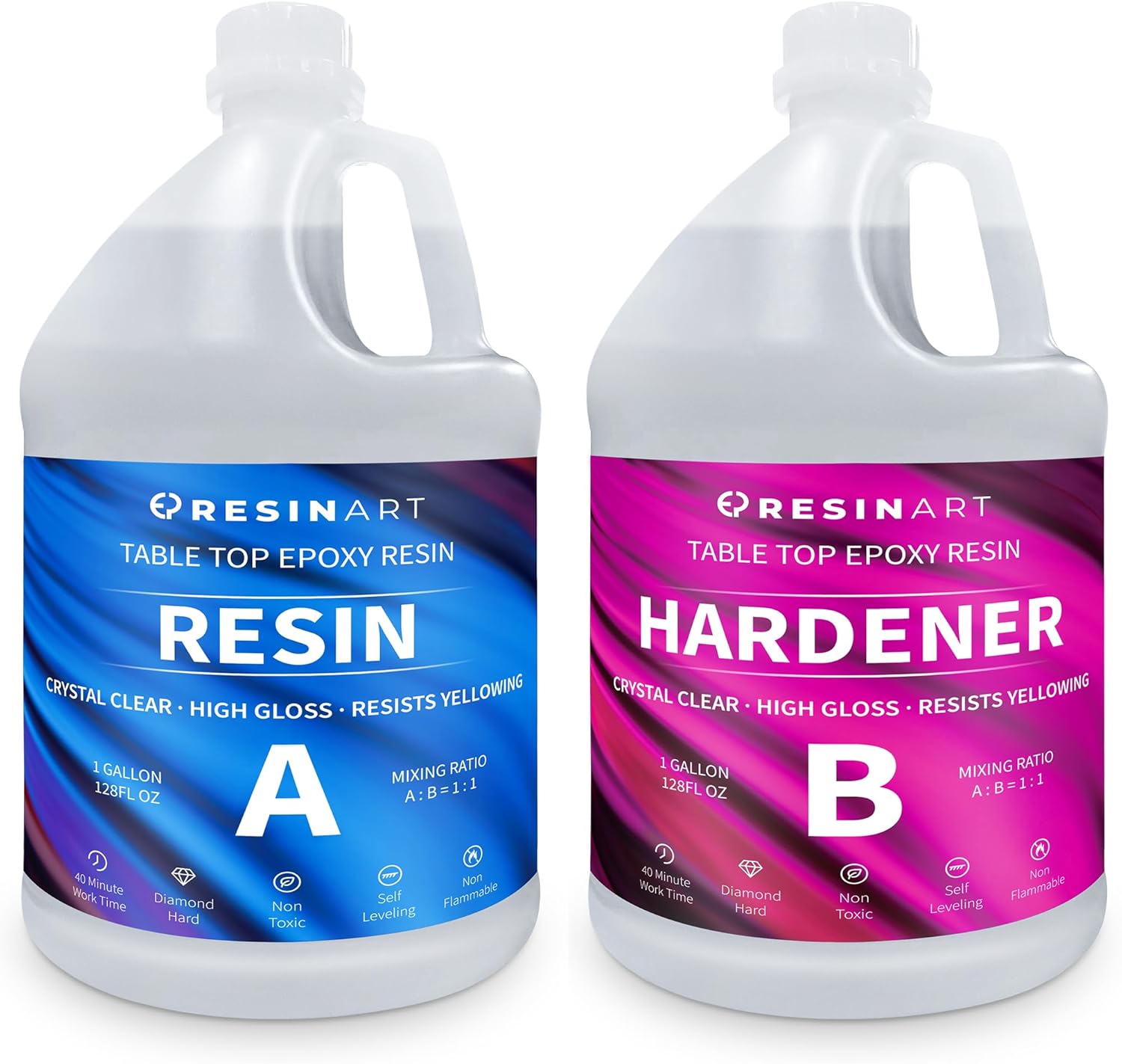 Crystal Clear Epoxy Resin 2 Gallon Kit for Art and Crafting