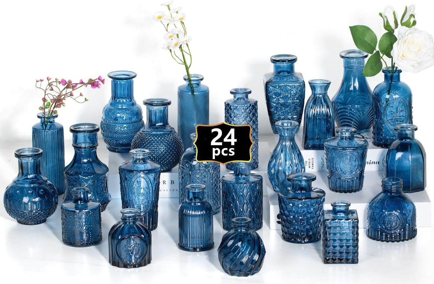 24PCS Mini Bud Vases for Wedding Centerpieces and Decor