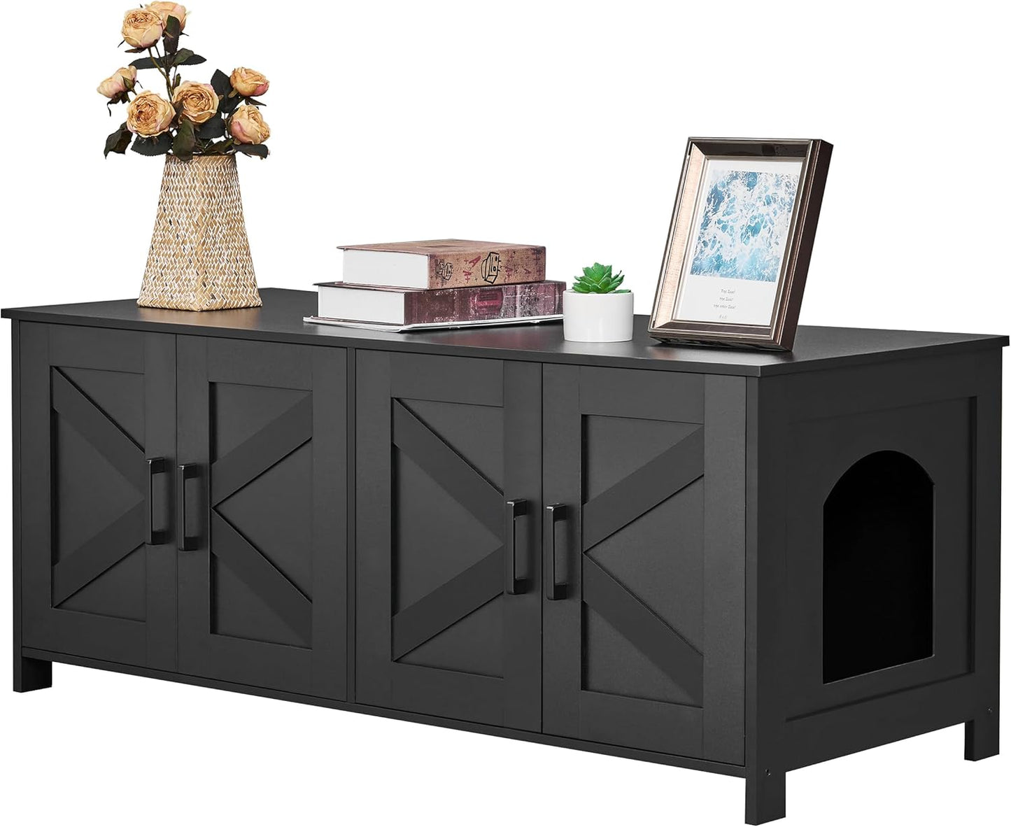 Homhedy Cat Litter Box Enclosure for 2 Cats - Stylish Design