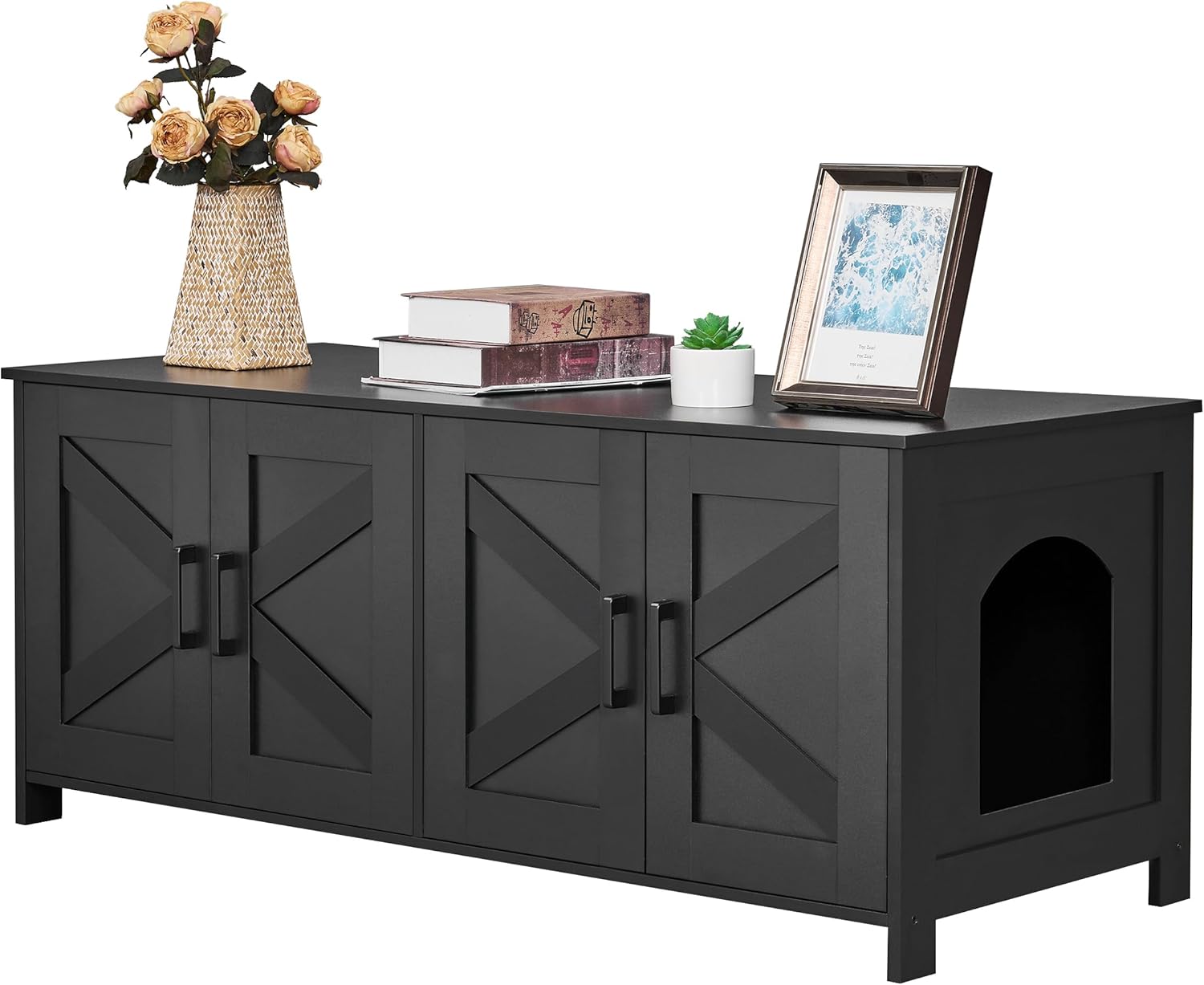 Homhedy Cat Litter Box Enclosure for 2 Cats - Stylish Design