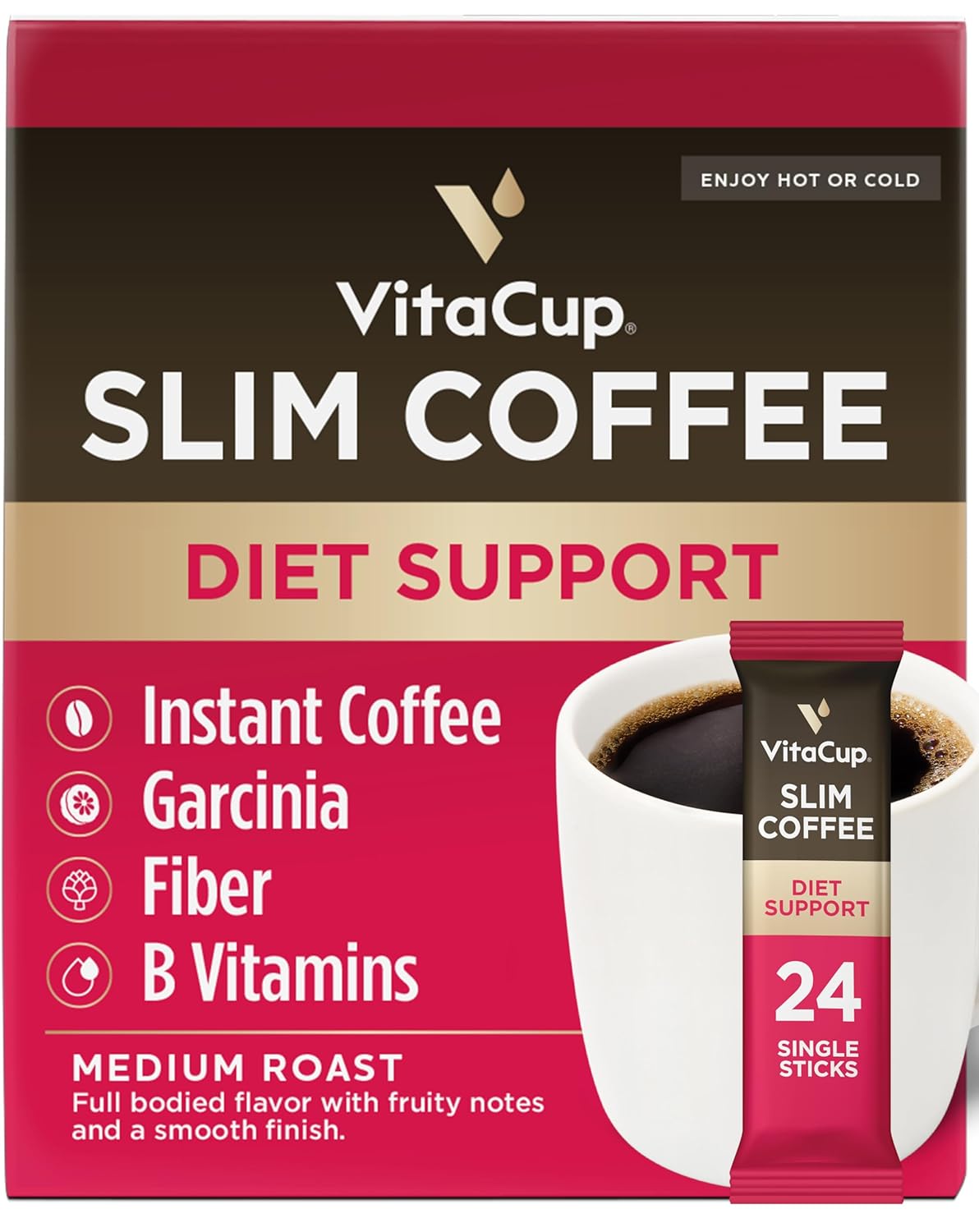 VitaCup Slim Instant Coffee Packets for Diet Support & Wellness