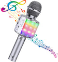 4 in 1 Karaoke Wireless Microphone with LED Lights - Portable Home KTV