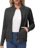 Women's Zip Up Cable Knit Sweater Cardigan - Chenille Hip-Length